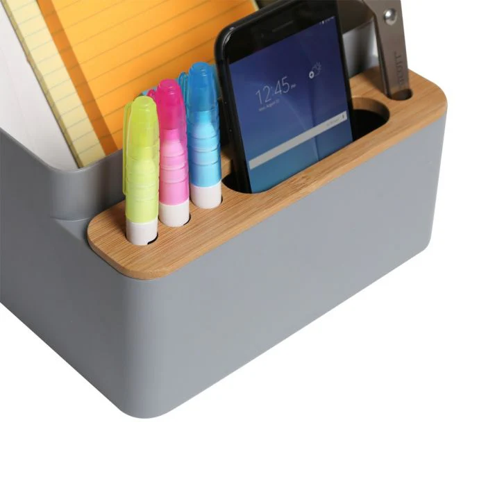 2-Piece Bamboo Caddy Set, Gray - Image 5