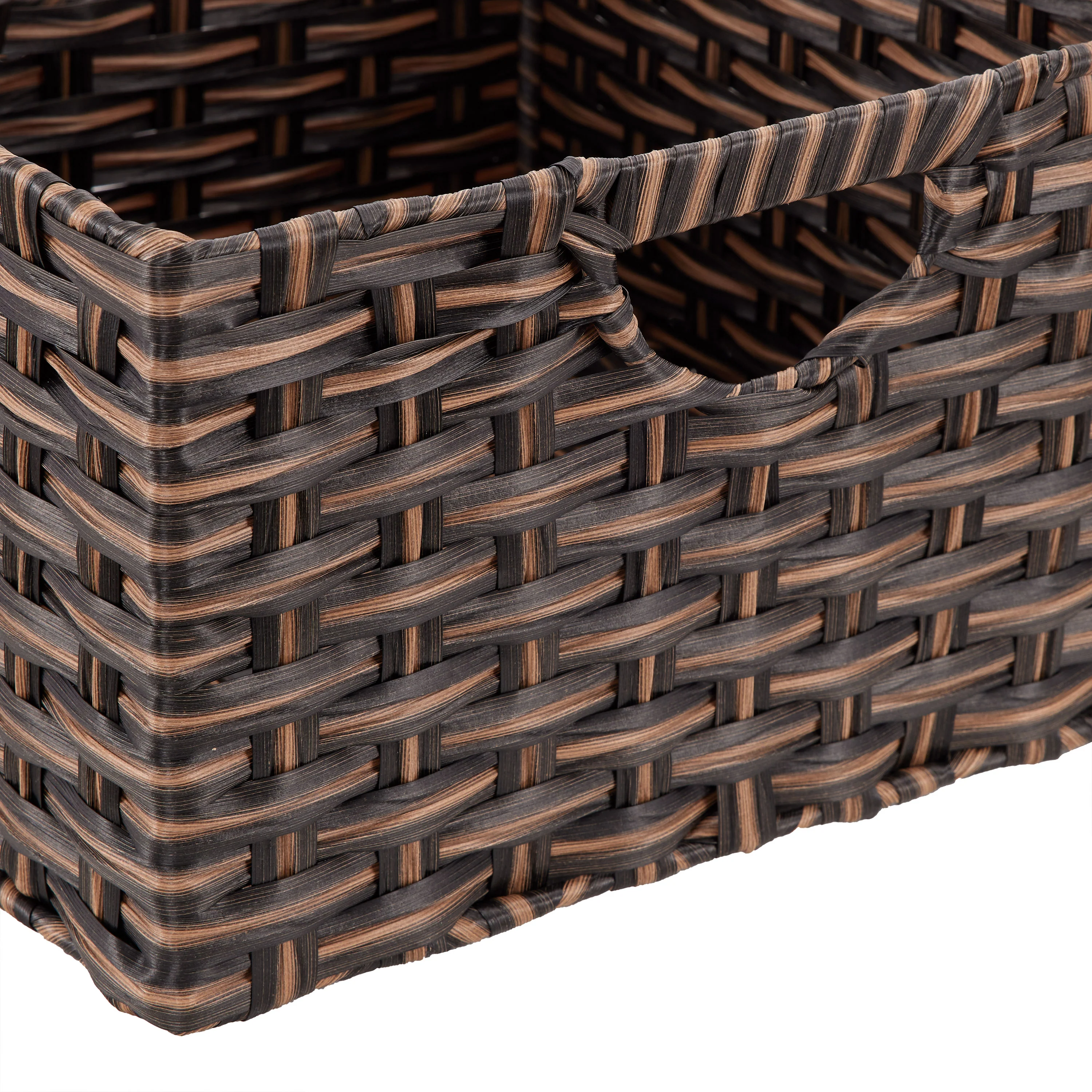 Handwoven Basket (2-Pack), Mocha Brown - Image 3