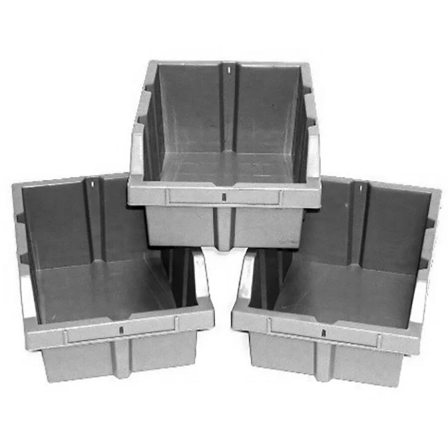 Large Grey Bins for Commercial Bin Rack (3-Pack) - Image 3