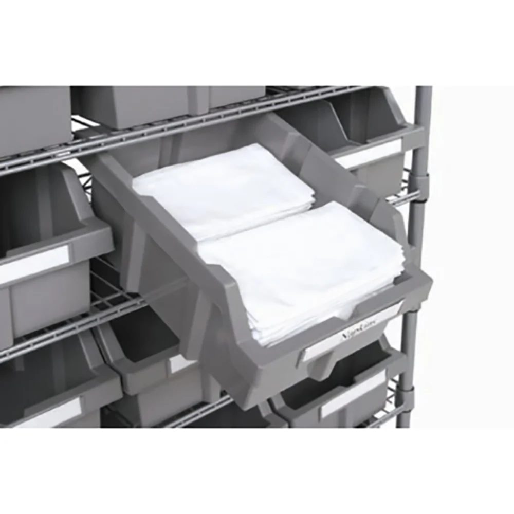 Large Grey Bins for Commercial Bin Rack (3-Pack) - Image 4