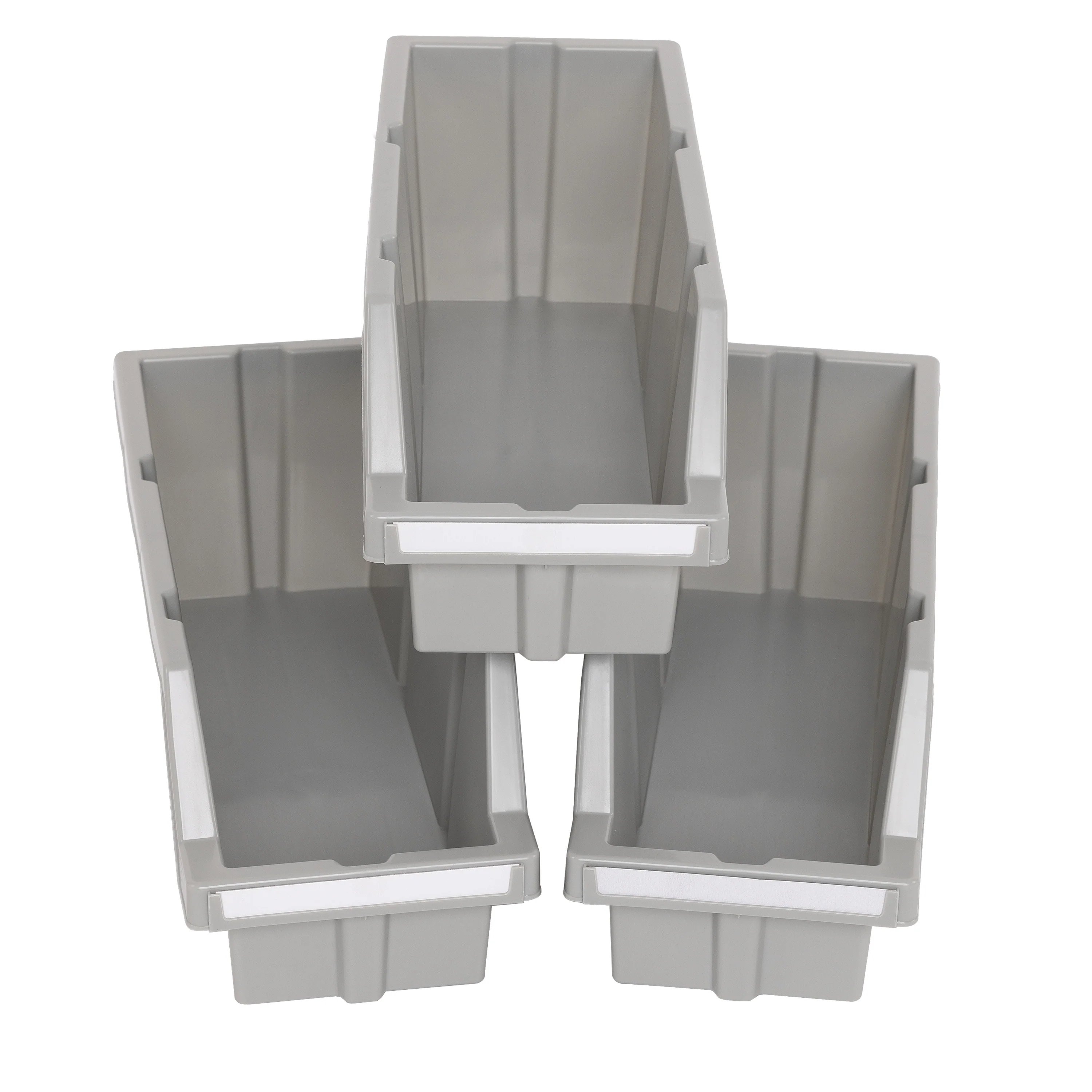 Medium Grey Bins for Commercial Bin Rack, Medium (3-Pack)