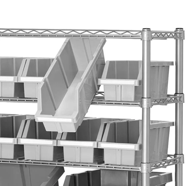 Medium Grey Bins for Commercial Bin Rack, Medium (3-Pack) - Image 3