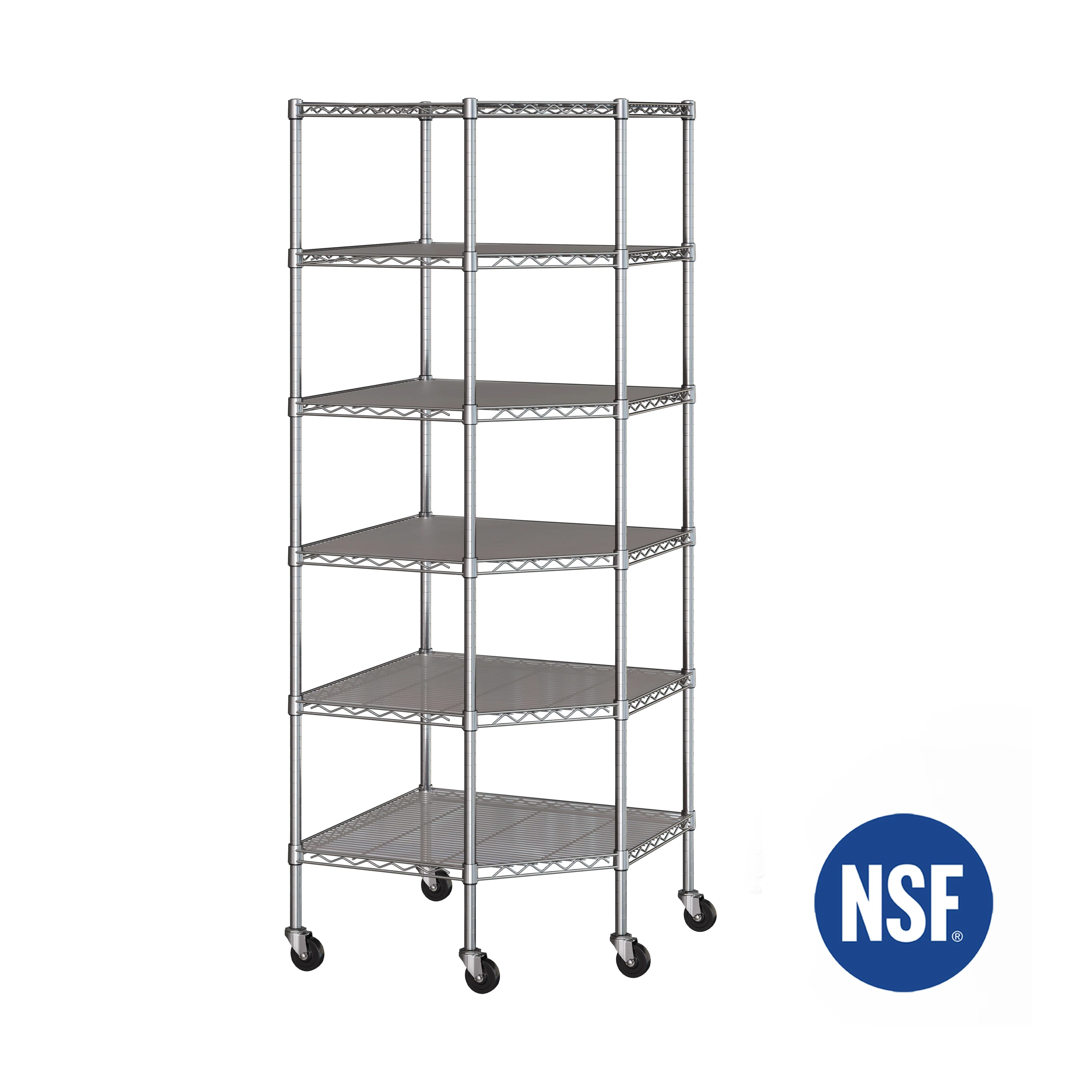 UltraDurable® 6-Tier NSF-Certified Steel Shelving with Shelf Liners - Image 14