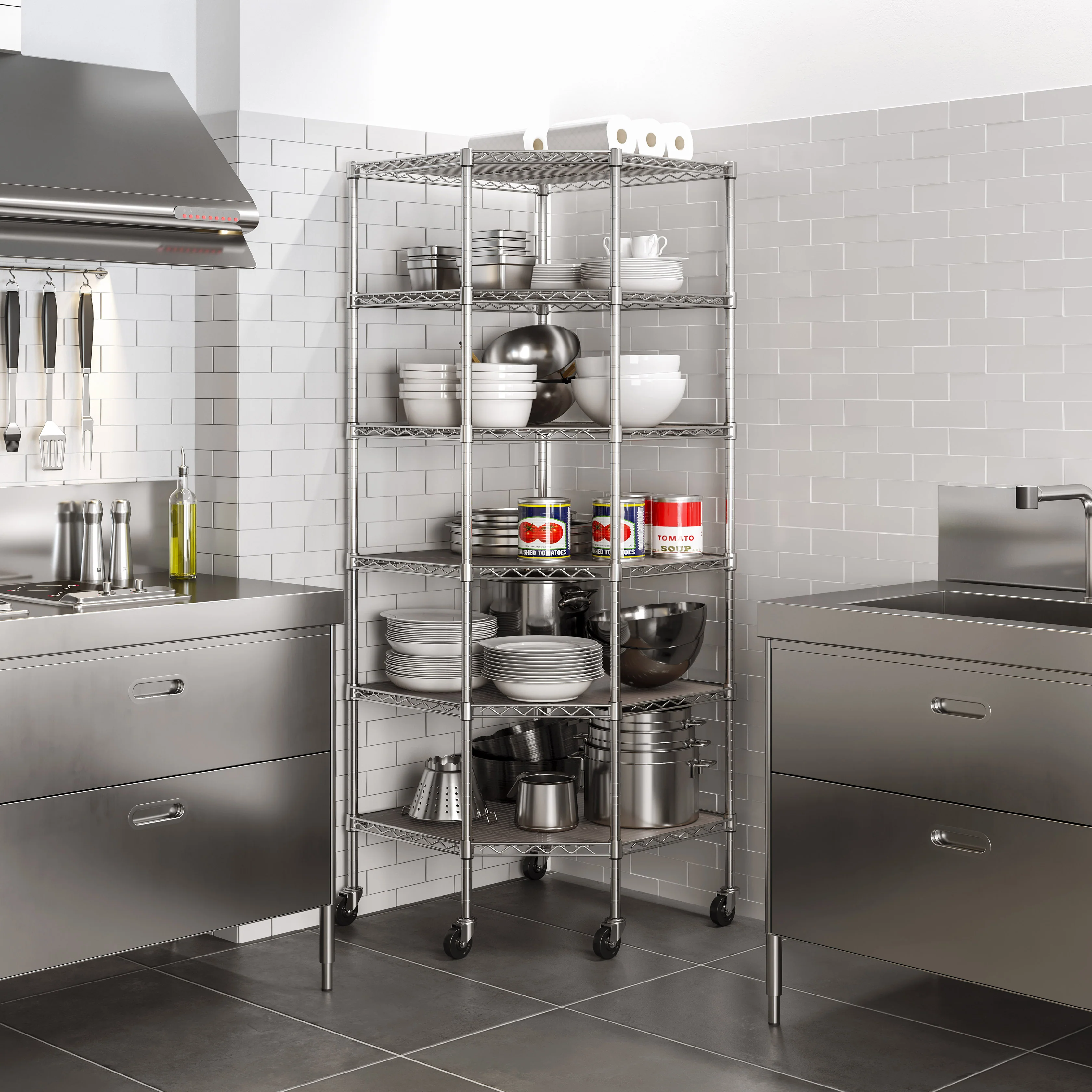 UltraDurable® 6-Tier NSF-Certified Steel Shelving with Shelf Liners - Image 4
