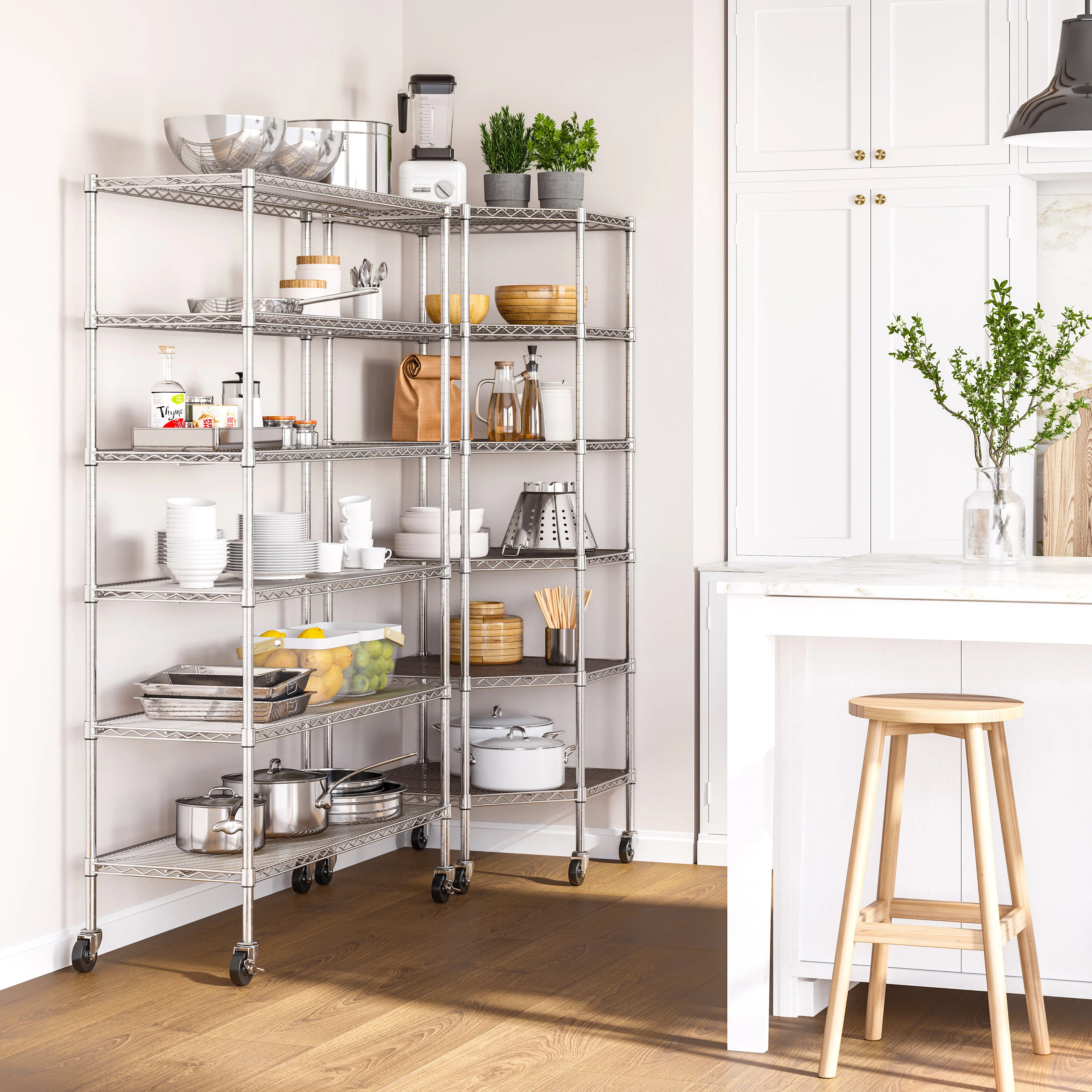UltraDurable® 6-Tier NSF-Certified Steel Shelving with Shelf Liners - Image 9